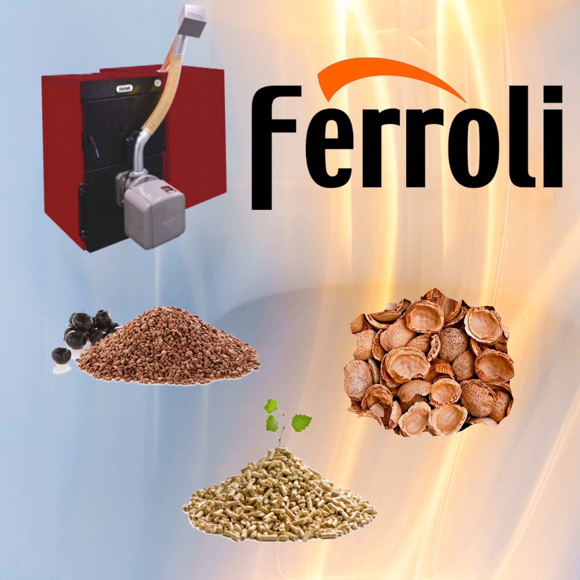 calderas de calefacción baratas de leña y pellet marca ferroli