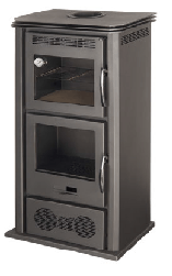ESTUFA DE LEÑA CON HORNO Y VENTILADORES 9 KW (80 M2)