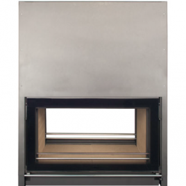 INSERTABLE DE LEÑA GUILLOTINA CRISTAL DOBLE CARA VENTILACION FORZADA 22 KW (185 M2)