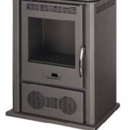 ESTUFA DE LEÑA LINEA FRENTE 9 KW ( 80 M2) CON VENTILADORES