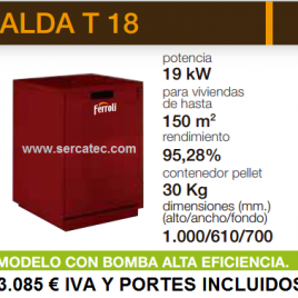Caldera de Pellets Ferroli ALDA T 18 (150 m2)