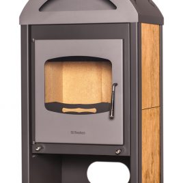 Estufa de leña de doble combustion modelo MELAND 9KW (70 M2) HS FLAMINGO