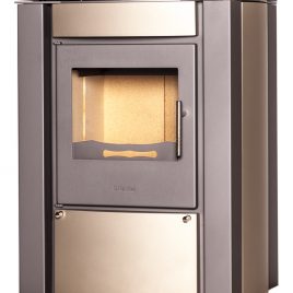 Estufa de leña de doble combustion modelo (AMOS) 9KW (70 M2) HS FLAMINGO
