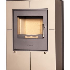 Estufa de leña de doble combustion modelo (EVENES) 9KW (70 M2) HS FLAMINGO