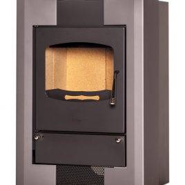 Estufa de leña de doble combustion modelo (ESPO 1) 9KW (70 M2) HS FLAMINGO