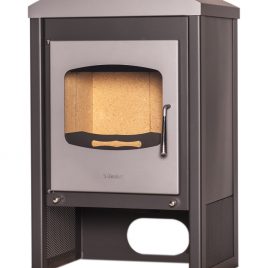 Estufa de leña de doble combustion modelo (STAVANGER) 9KW (70 M2) HS FLAMINGO