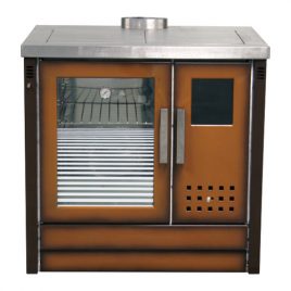 Cocina de leña calefactora TROPICAL AC (14,8 kw al agua) 110 m2