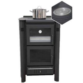 Estufa de leña con horno modelo LUKA 11,5 Kw (85 m2)