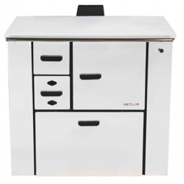 Cocina de leña esmaltada blanca sin deposito 15,6 kw (110 m2)